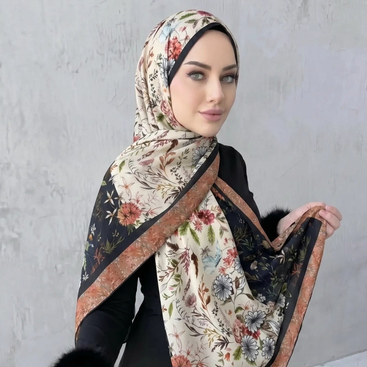 Printed Hijab Scarf(MH239) - Mariam's Collection