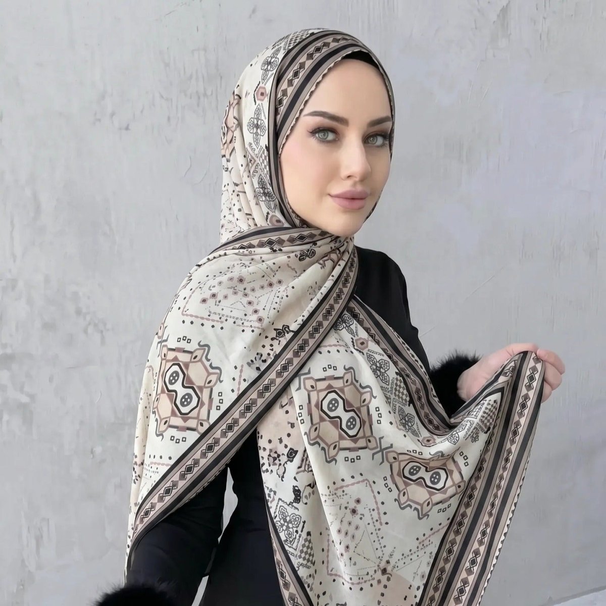 Printed Hijab Scarf(MH239) - Mariam's Collection