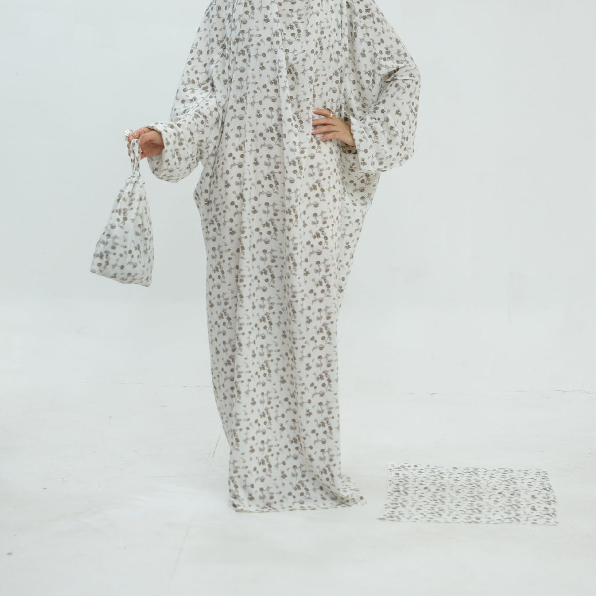 Printed One-Piece Hijab Abaya Prayer Set(MJ025) - Mariam's Collection