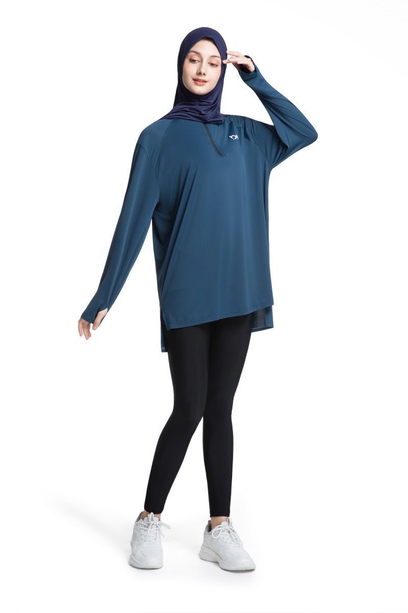 Quick - Dry Activewear with Thumb Holes Sports Top (MS289) - Mariam's Collection