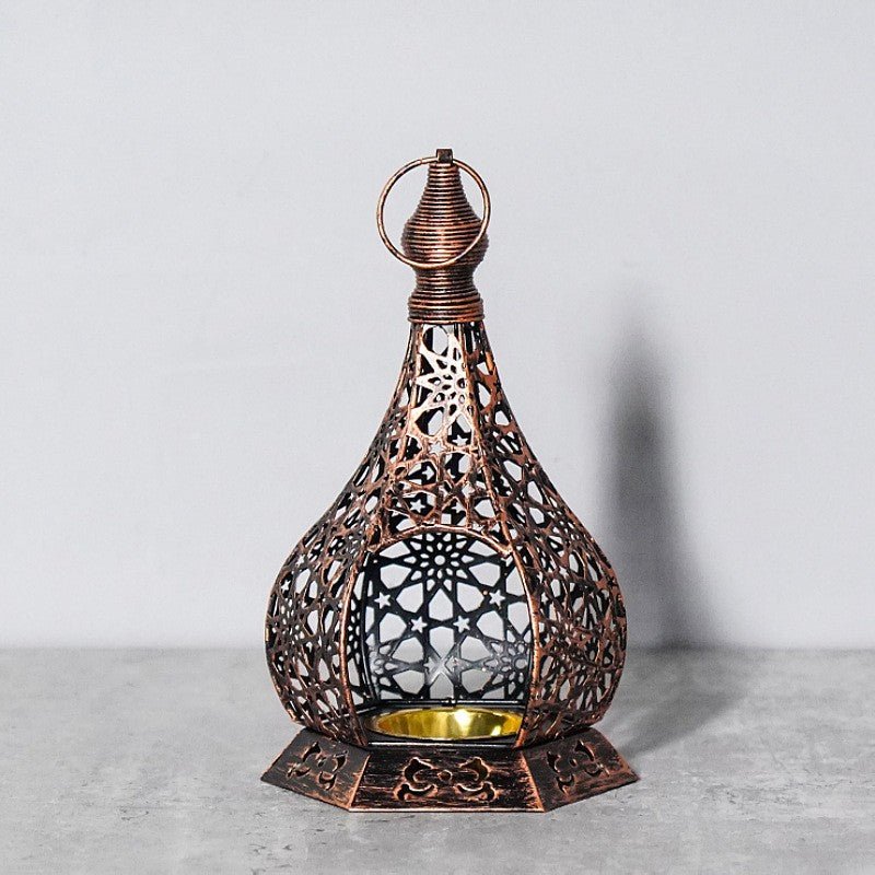 Ramadan Decoration Openwork Iron Candle Holder (MR072) - Mariam's Collection