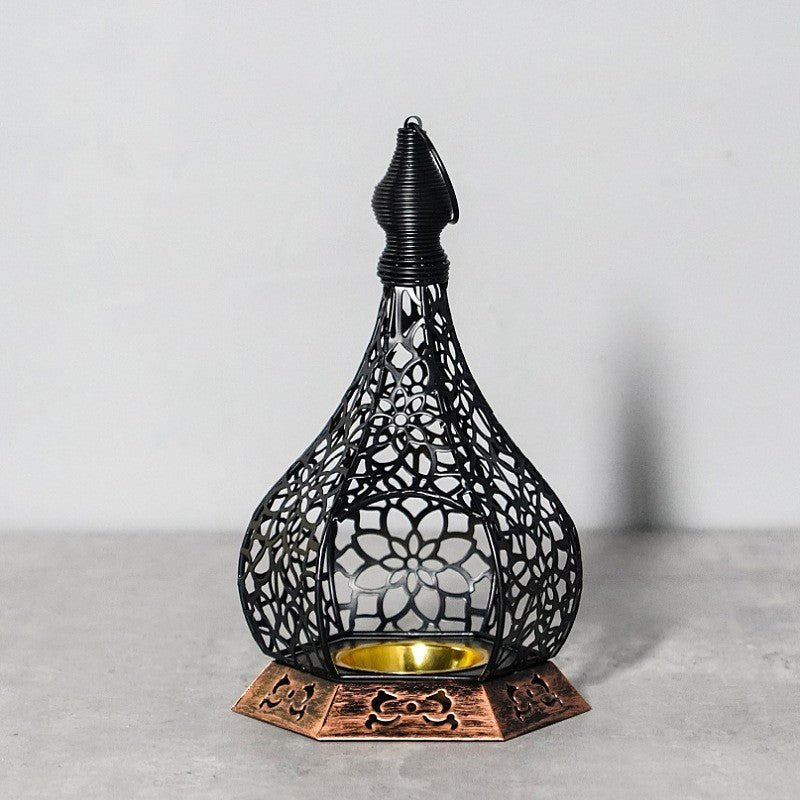 Ramadan Decoration Openwork Iron Candle Holder (MR072) - Mariam's Collection