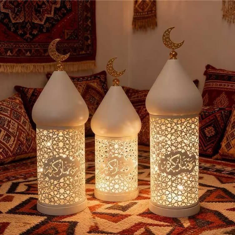 Ramadan Eid Candle Lantern Metal Craft Decorative Light (MAC380) - Mariam's Collection