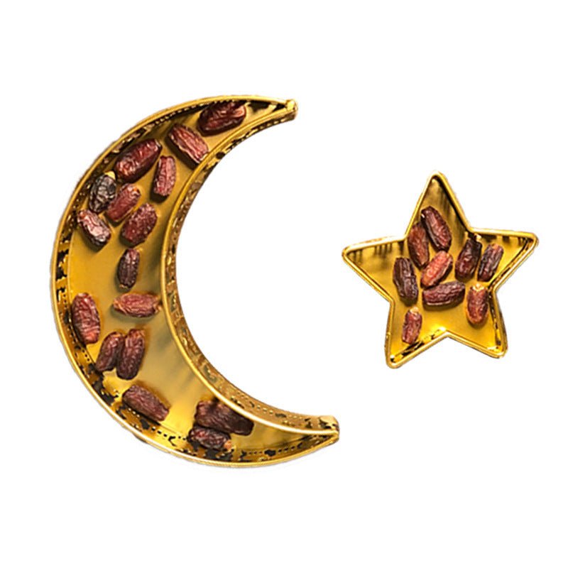 Ramadan Festive Star & Moon Iron Fruit Plate (MR073) - Mariam's Collection