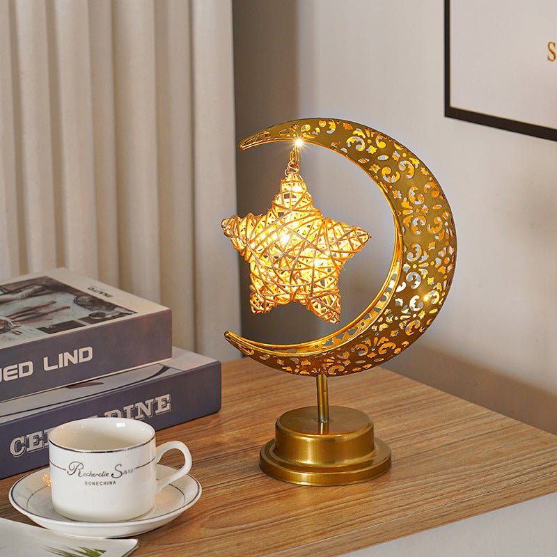 Ramadan Iron Star & Crescent Lamp Festive Candle Holder Decor (MAC399) - Mariam's Collection