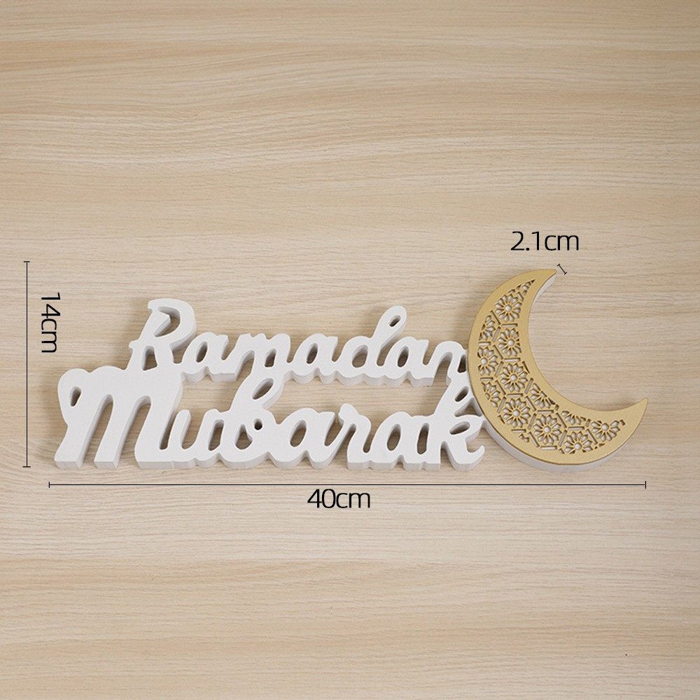 Ramadan Mubarak LED Moon Decor Crescent Craft Ornament (MAC393) - Mariam's Collection