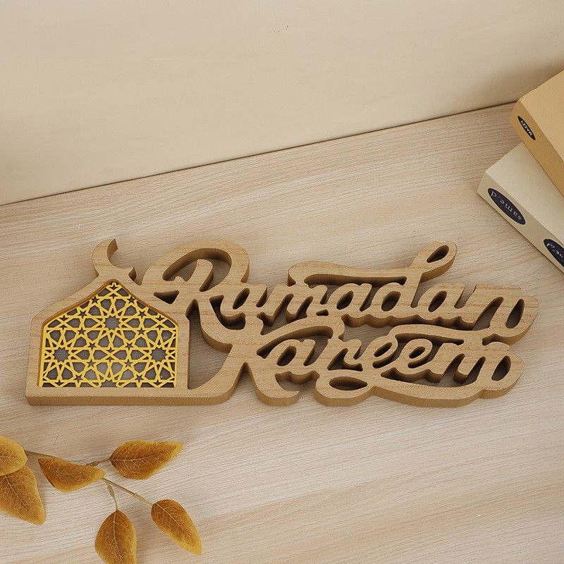 Ramadan Mubarak LED Moon Decor Crescent Craft Ornament (MAC393) - Mariam's Collection