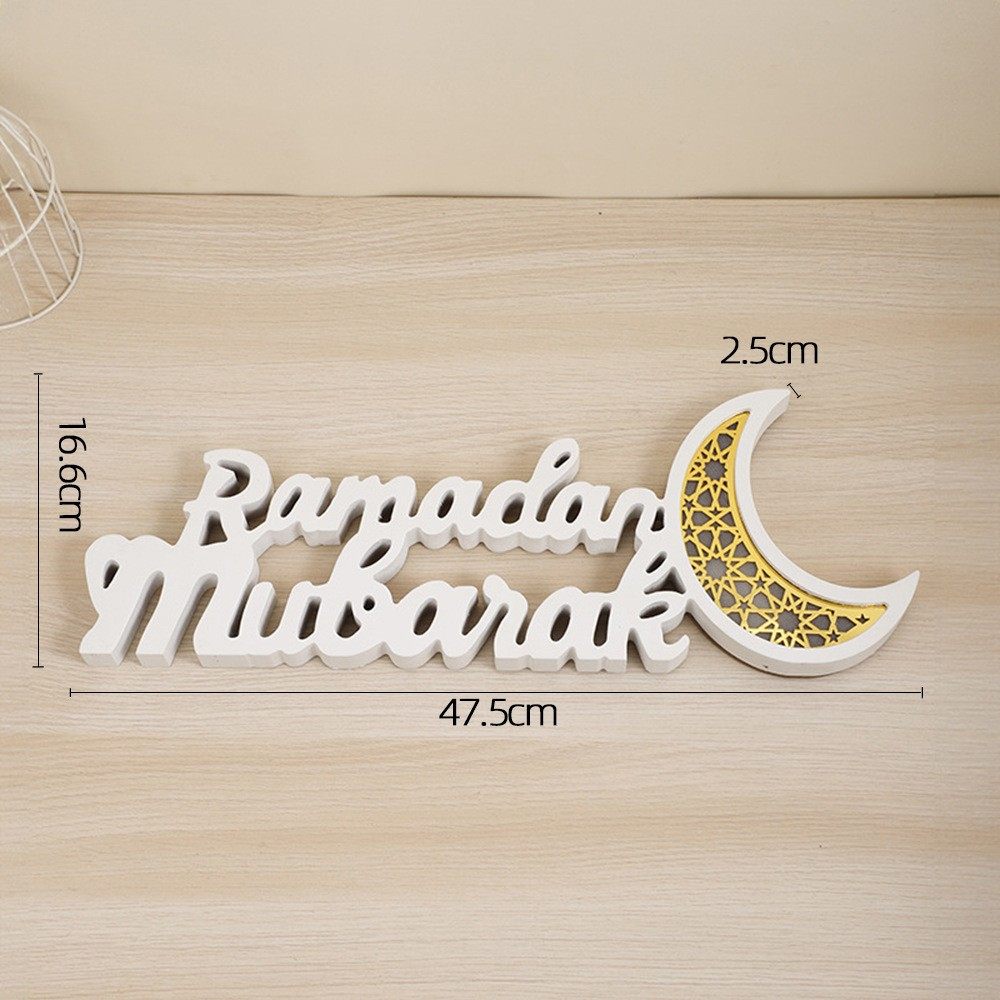 Ramadan Mubarak LED Moon Decor Crescent Craft Ornament (MAC393) - Mariam's Collection