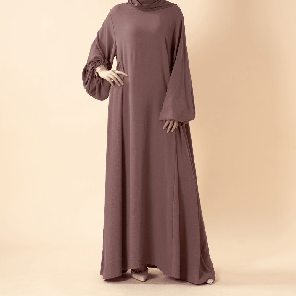Relaxed Fit Lantern Sleeves Crepe Abaya (MA190) - Mariam's Collection