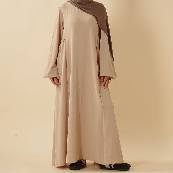 Relaxed Fit Lantern Sleeves Crepe Abaya (MA190) - Mariam's Collection