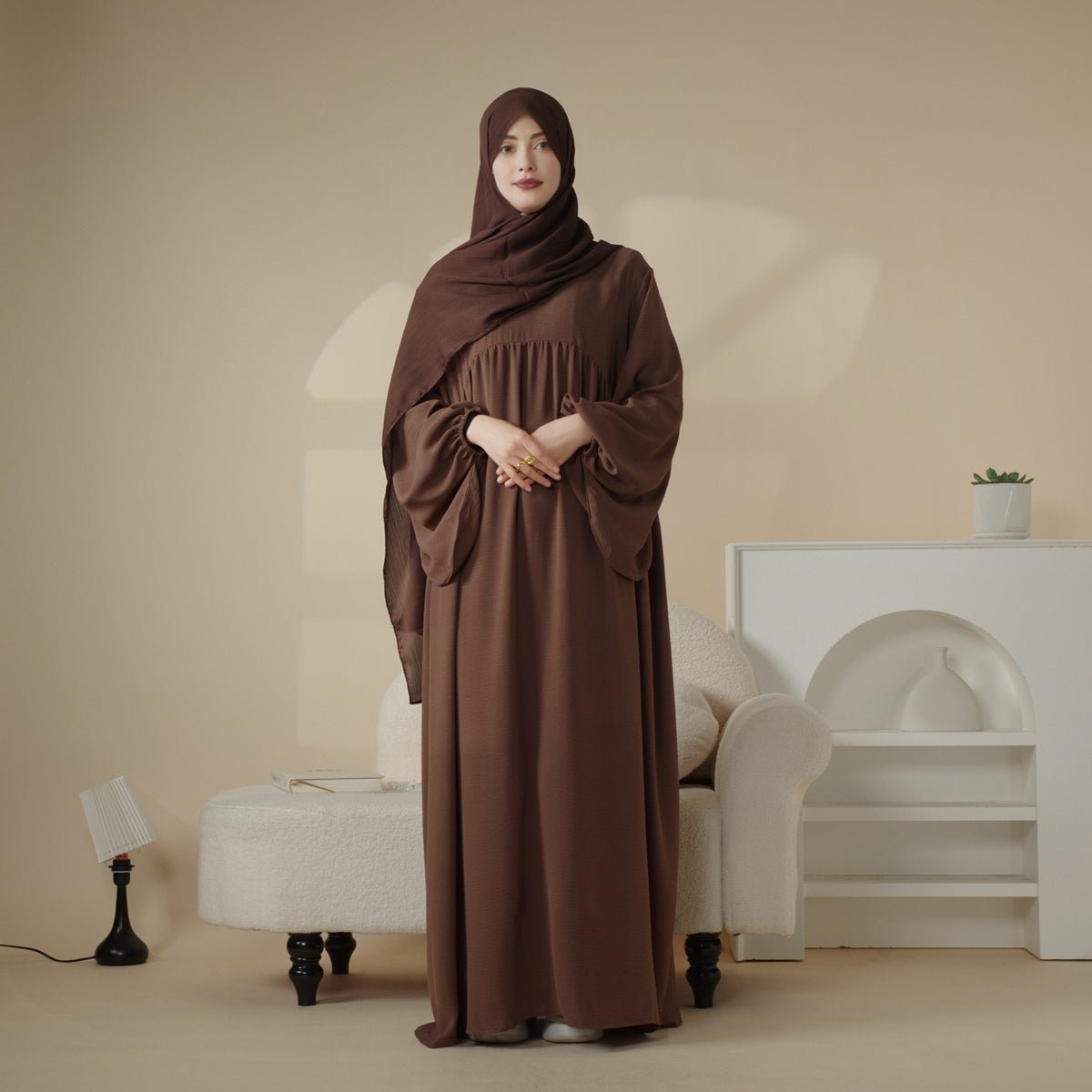 Reversible Abaya Made With Crepe Fabric (MA035) - Mariam's Collection