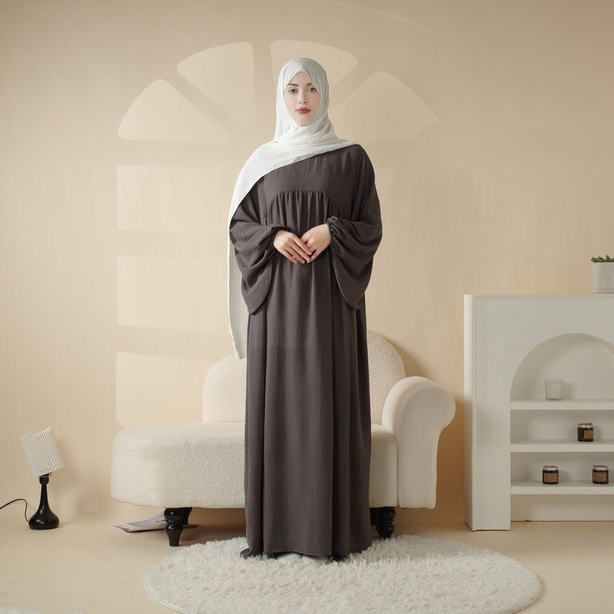 Reversible Abaya Made With Crepe Fabric (MA035) - Mariam's Collection