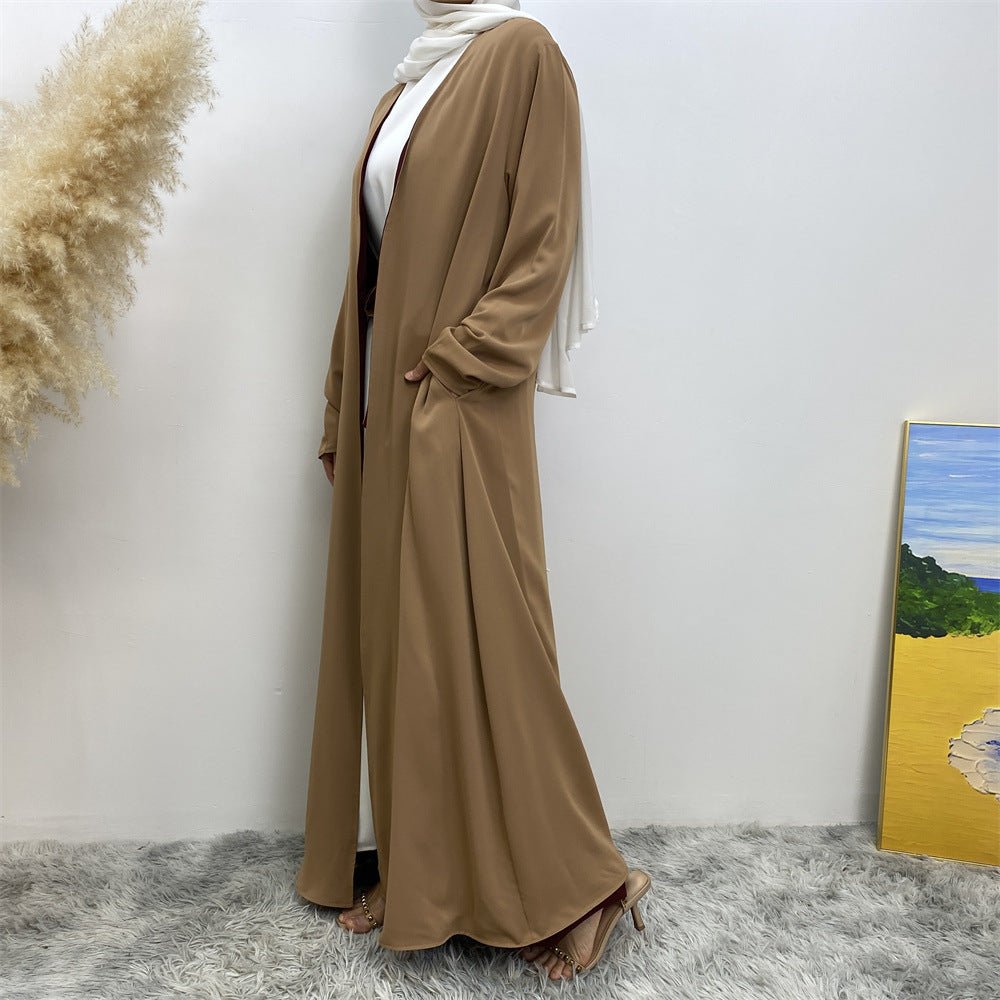 Reversible Open Abaya with Pockets (MOA110) - Mariam's Collection