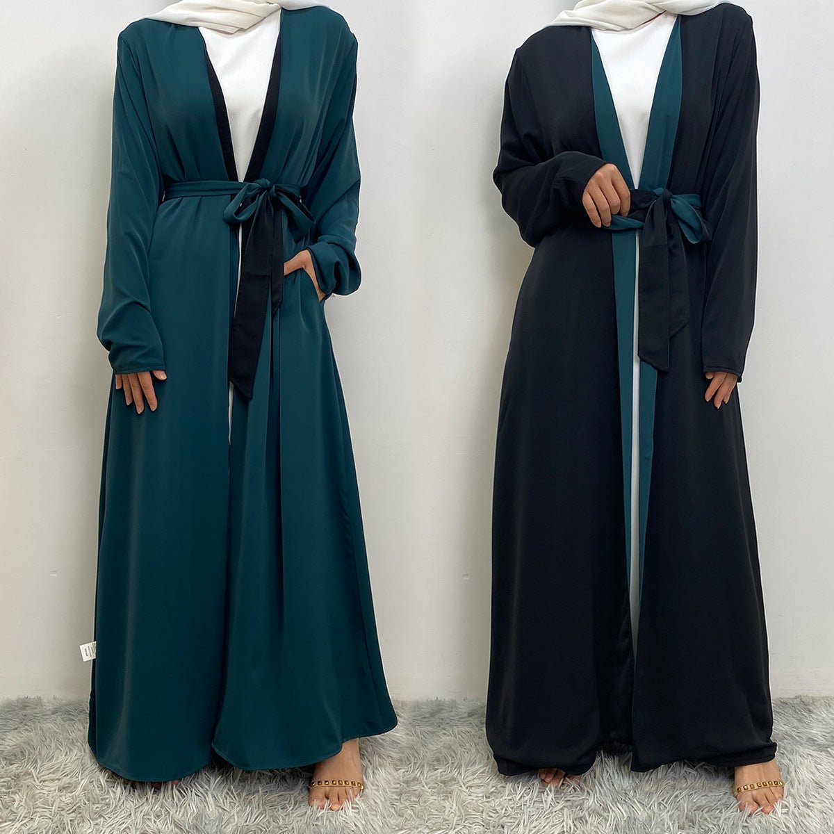 Reversible Open Abaya with Pockets (MOA110) - Mariam's Collection