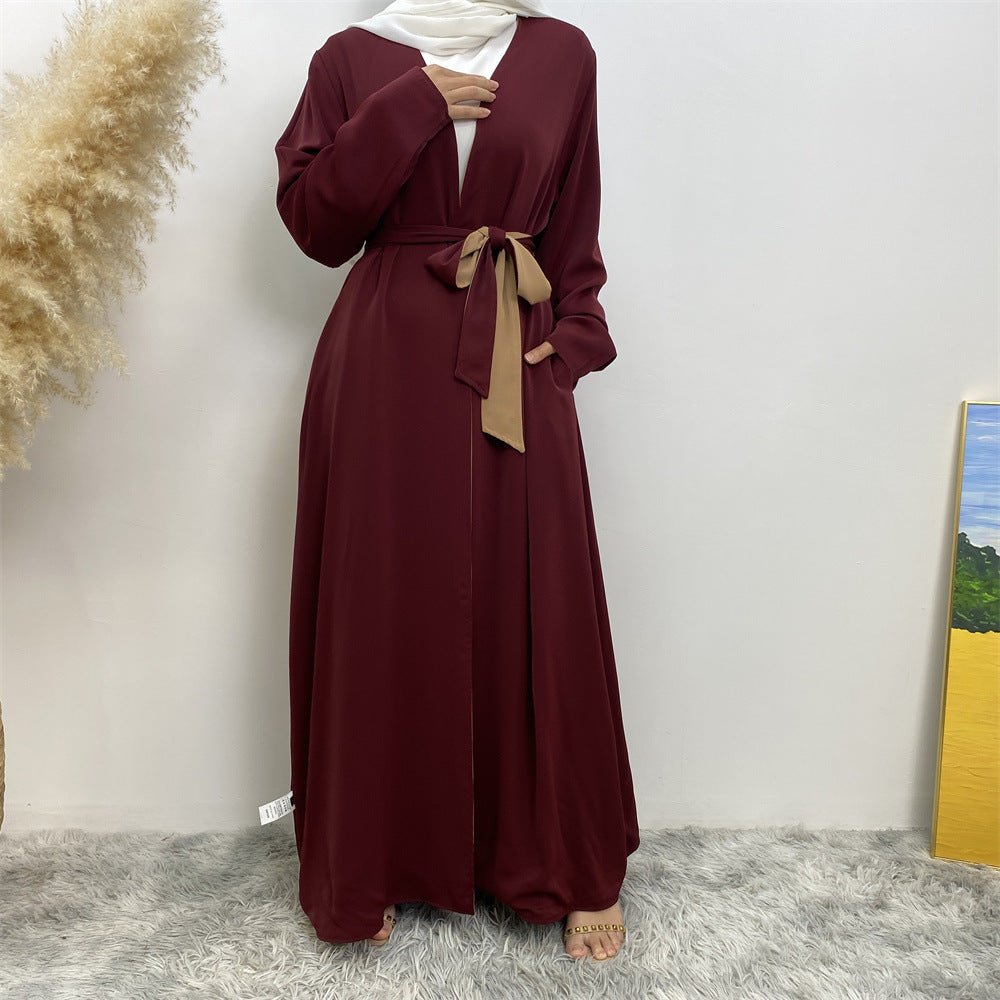 Reversible Open Abaya with Pockets (MOA110) - Mariam's Collection