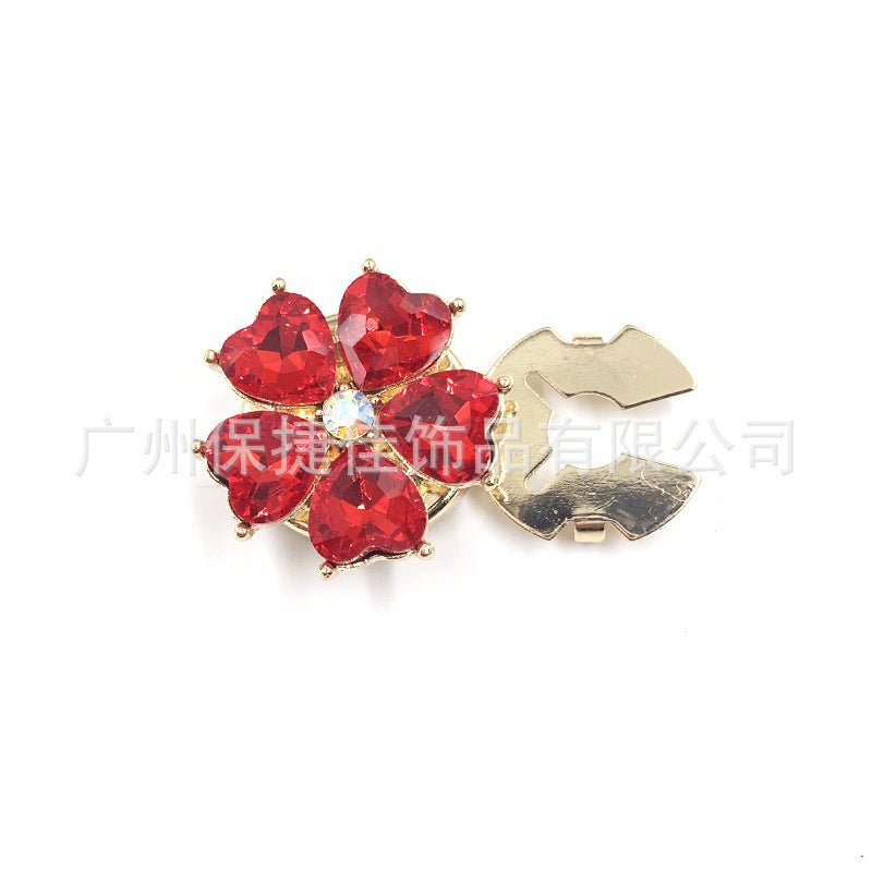 Rhinestone Button Covers | Crystal Flower Decorative Clips(MAC359) - Mariam's Collection