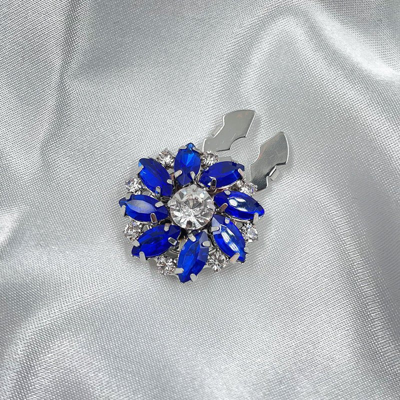 Rhinestone Button Covers | Crystal Flower Decorative Clips(MAC359) - Mariam's Collection