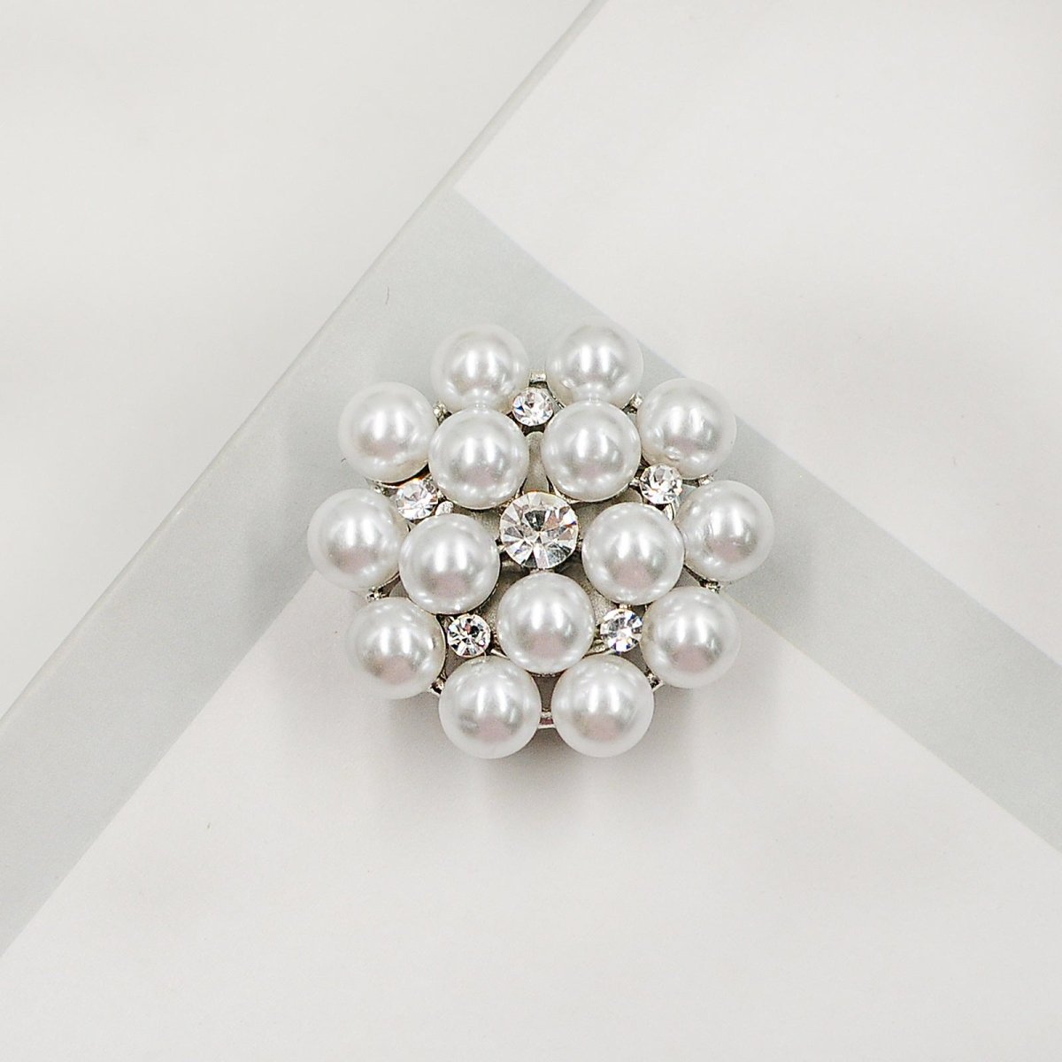 Rhinestone Button Covers | Crystal Flower Decorative Clips(MAC359) - Mariam's Collection