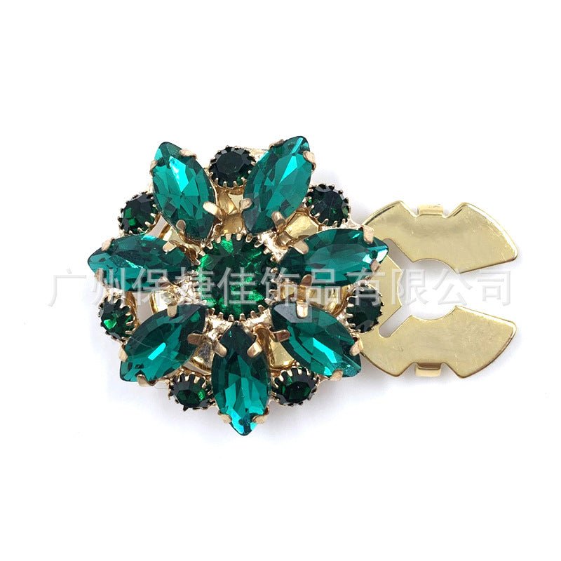 Rhinestone Button Covers | Crystal Flower Decorative Clips(MAC359) - Mariam's Collection