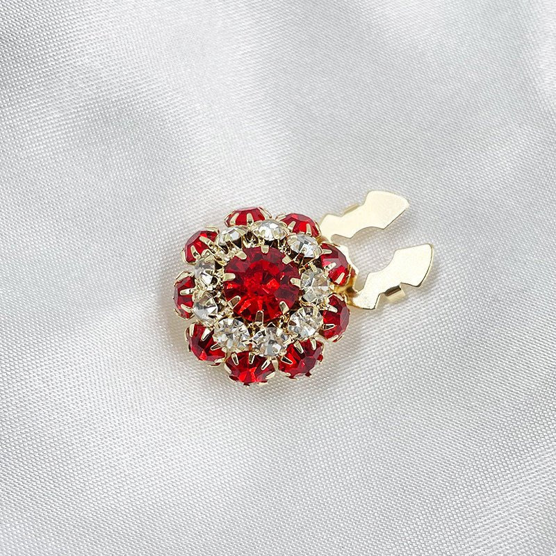 Rhinestone Button Covers | Crystal Flower Decorative Clips(MAC359) - Mariam's Collection