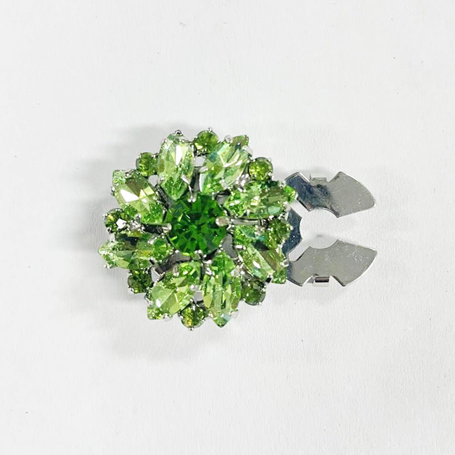 Rhinestone Button Covers | Crystal Flower Decorative Clips(MAC359) - Mariam's Collection