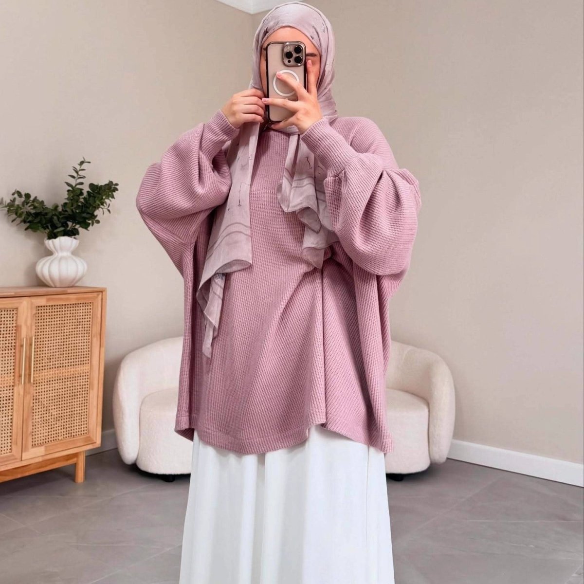 Ribbed Knit Sweater & Maxi Skirt Set | Oversized Pullover Two - Piece(MS224) - Mariam's Collection