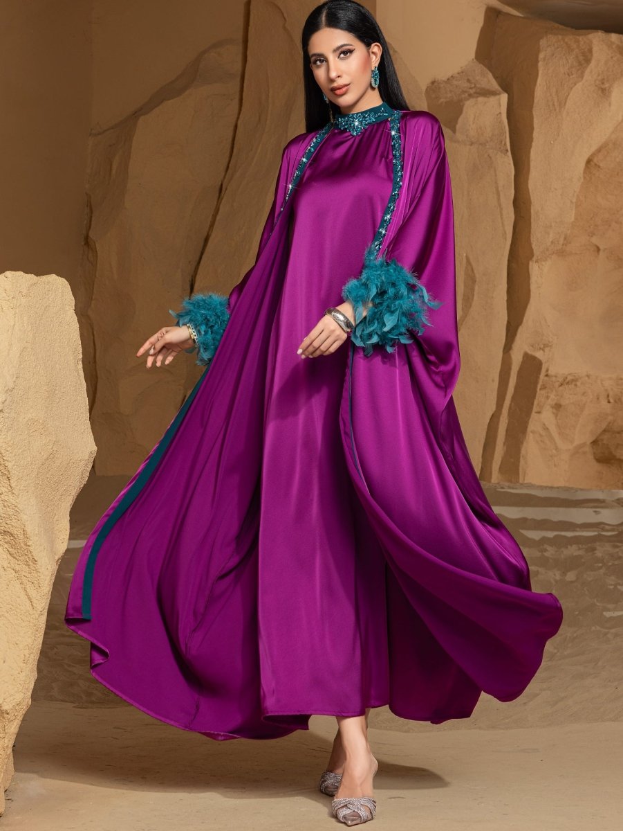 purple abaya dress Haneen Batwing Abaya Purple