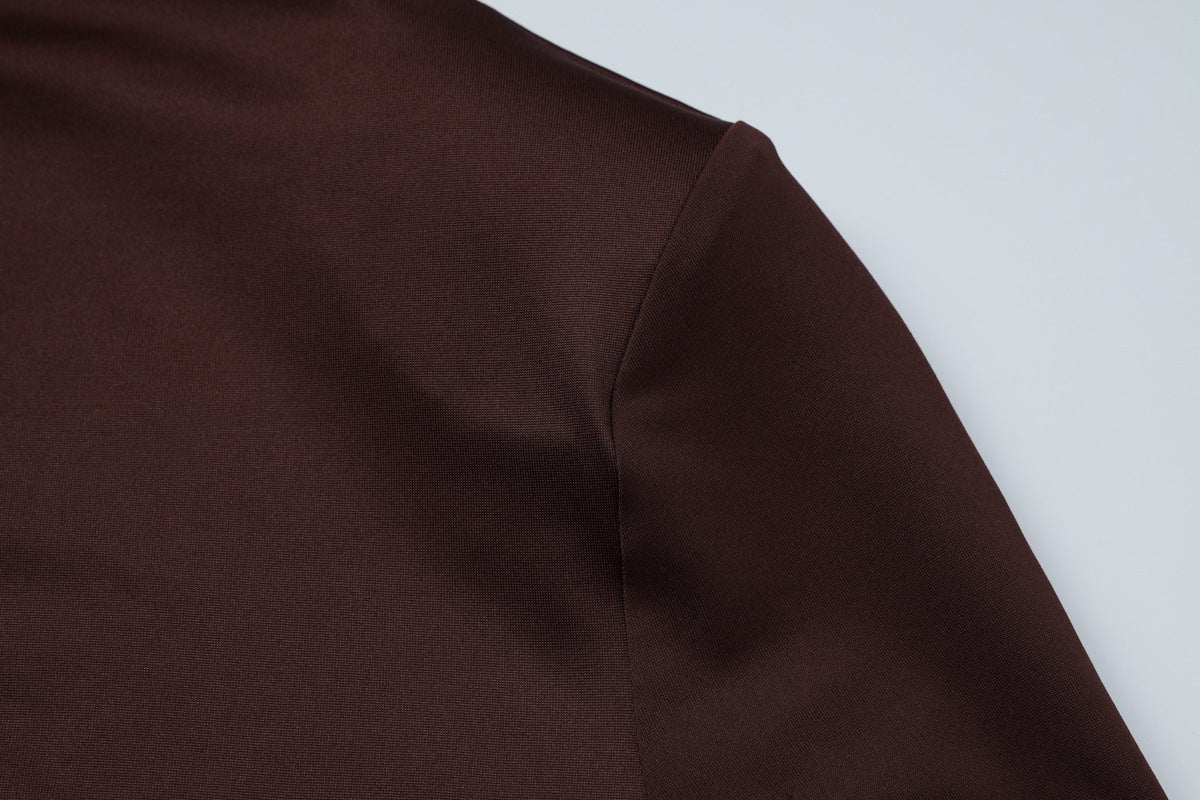 Ruched Bodycon Gown with Metal Hardware | High Neck Modal Maxi Dress(MS233) - Mariam's Collection