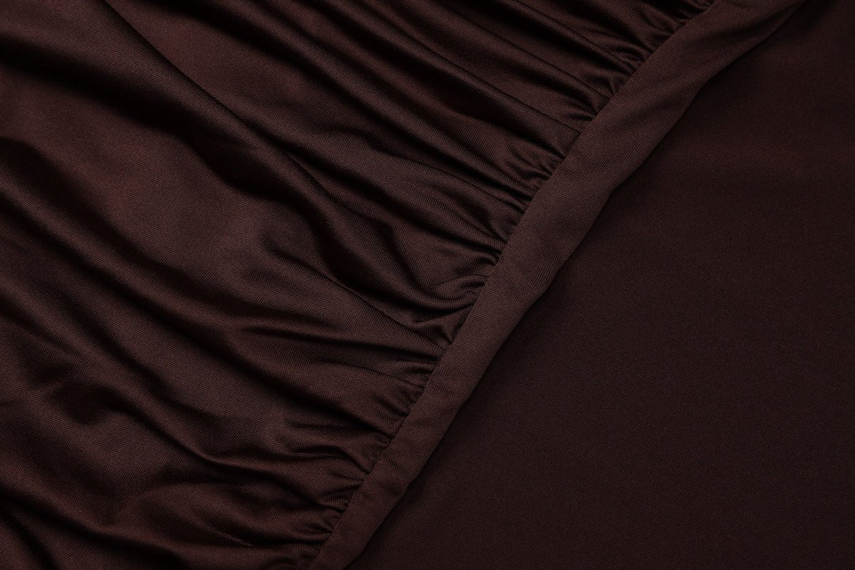 Ruched Bodycon Gown with Metal Hardware | High Neck Modal Maxi Dress(MS233) - Mariam's Collection