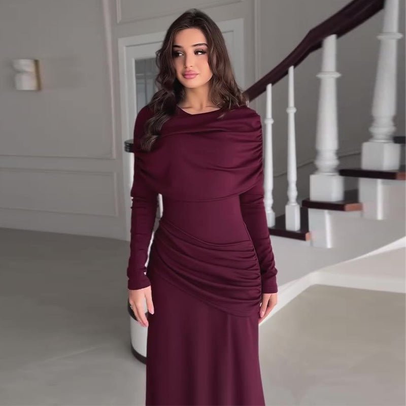 Ruched Bodycon Maxi Dress(MS219) - Mariam's Collection