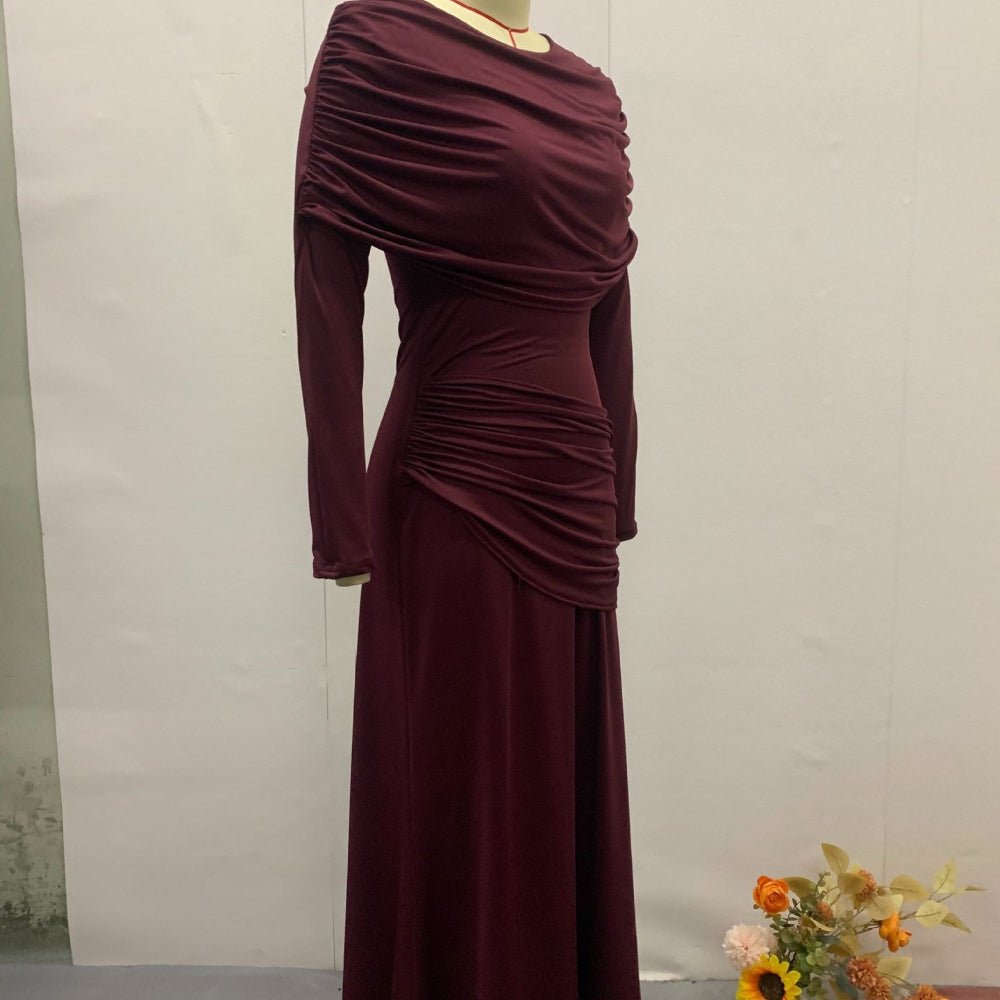Ruched Bodycon Maxi Dress(MS219) - Mariam's Collection