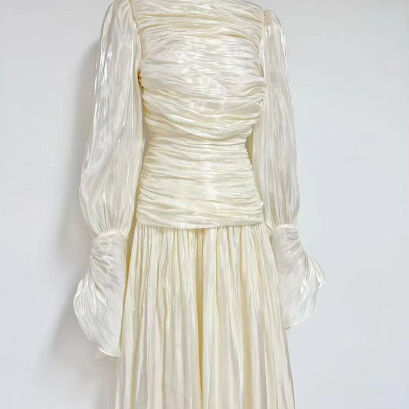 Ruched High Neck Evening Gown(MS221) - Mariam's Collection