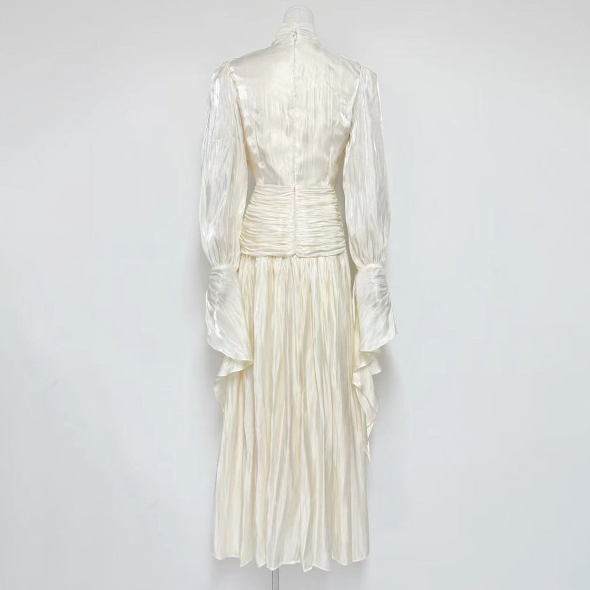 Ruched High Neck Evening Gown(MS221) - Mariam's Collection
