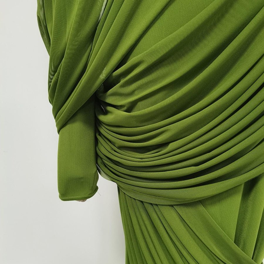 Ruched High Waist Bodycon Maxi Dress(MS355) - Mariam's Collection