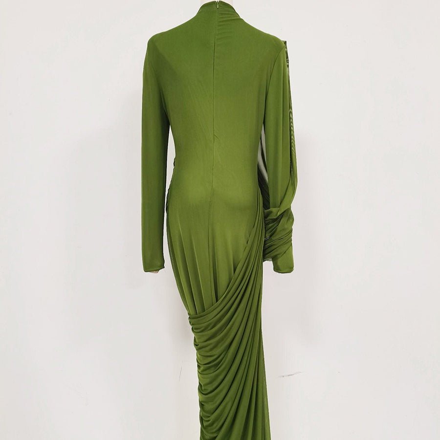 Ruched High Waist Bodycon Maxi Dress(MS355) - Mariam's Collection