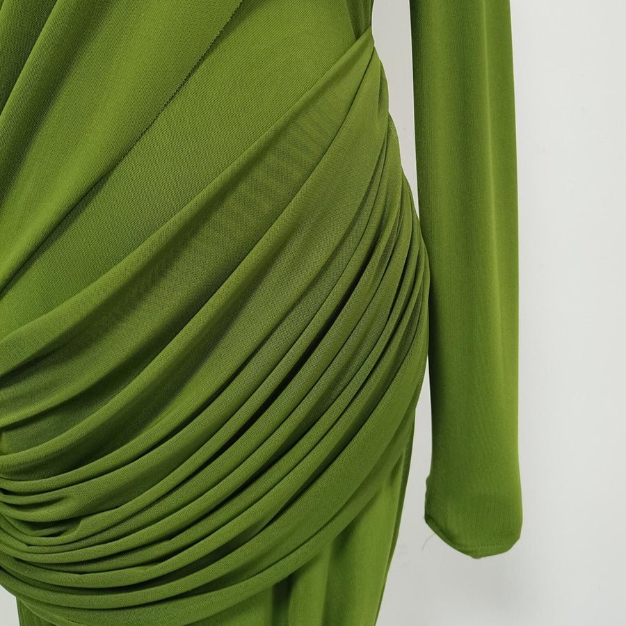 Ruched High Waist Bodycon Maxi Dress(MS355) - Mariam's Collection