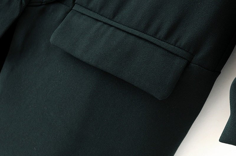 Ruched Sleeve Blazer | Three - Quarter Sleeve Longline Jacket (MS241) - Mariam's Collection