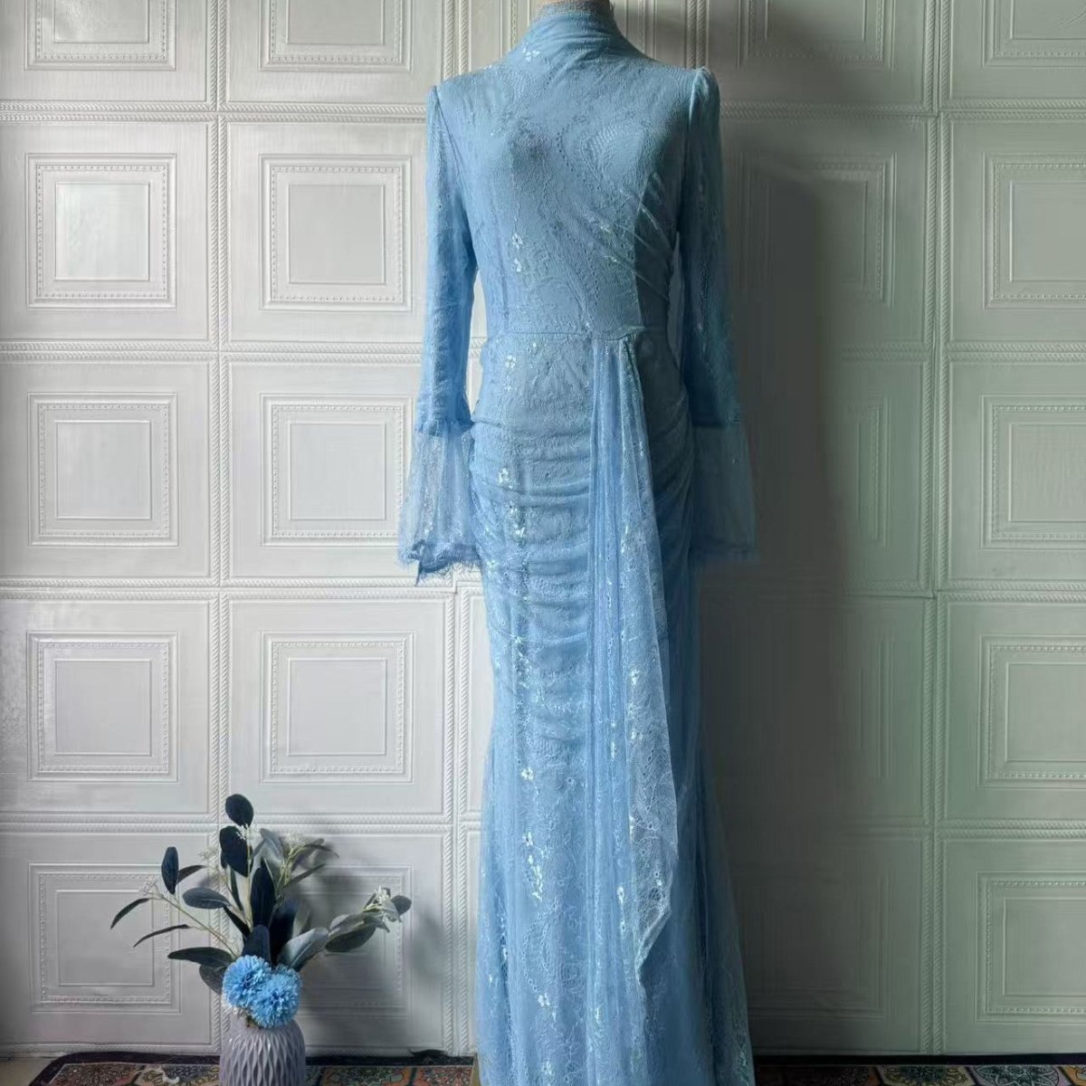 Sequin Embellished Maxi Dress(MS282) - Mariam's Collection