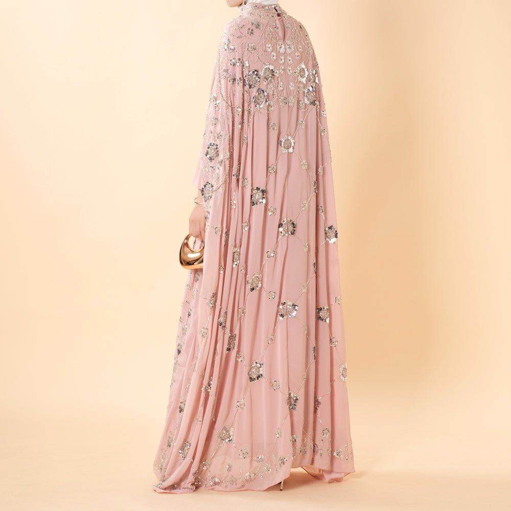 Sequin Embroidered Batwing Abaya(MA454) - Mariam's Collection