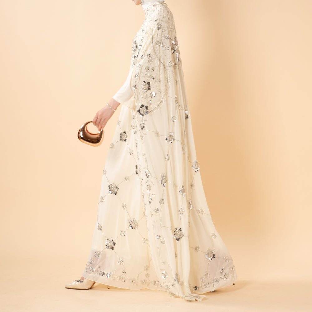 Sequin Embroidered Batwing Abaya(MA454) - Mariam's Collection