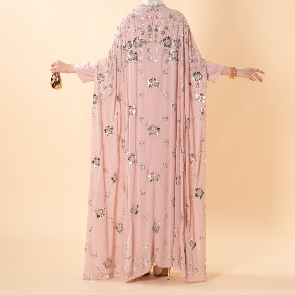 Sequin Embroidered Batwing Abaya(MA454) - Mariam's Collection
