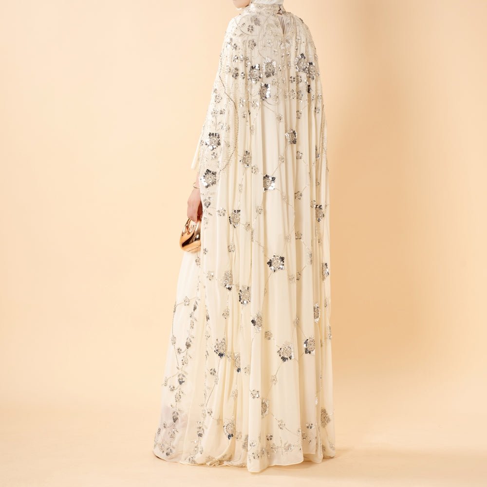 Sequin Embroidered Batwing Abaya(MA454) - Mariam's Collection