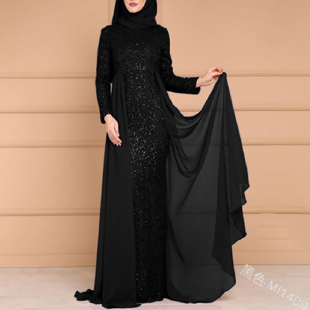long sleeve fitted maxi dress Alexandra Plunging Neckline Black / M Low Iron If Needed Long Sleeve Cut Out Embellished