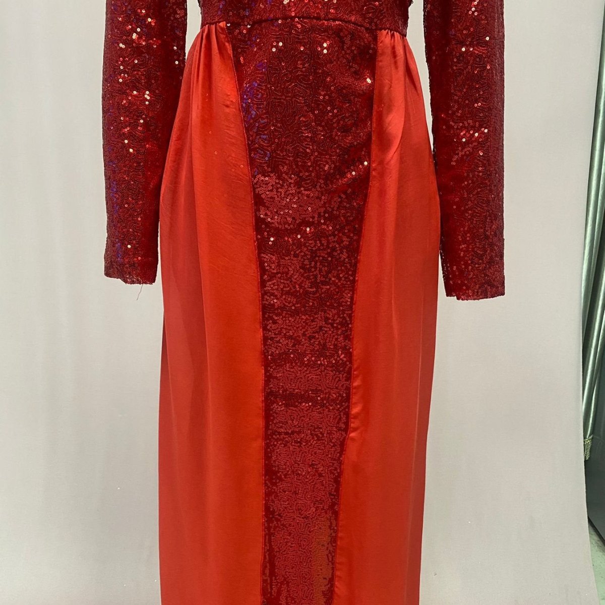 Sequin Gown Long Sleeve Fitted Maxi Dress(MS235) - Mariam's Collection