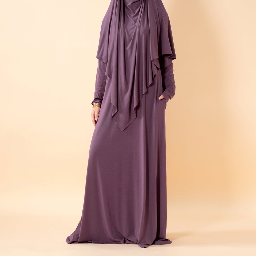 Serenity Veil Set | Premium Lenzing™ Modal Khimar & Dress Two - Piece Set (MK026) - Mariam's Collection