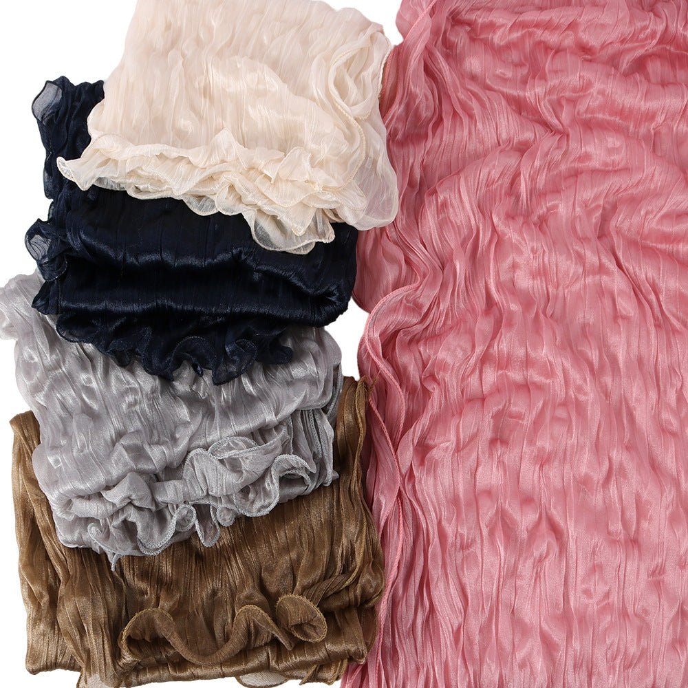 Shimmer Bubble Crinkle Hijab Scarf with Matching Underscarf Cap Set(MH251) - Mariam's Collection