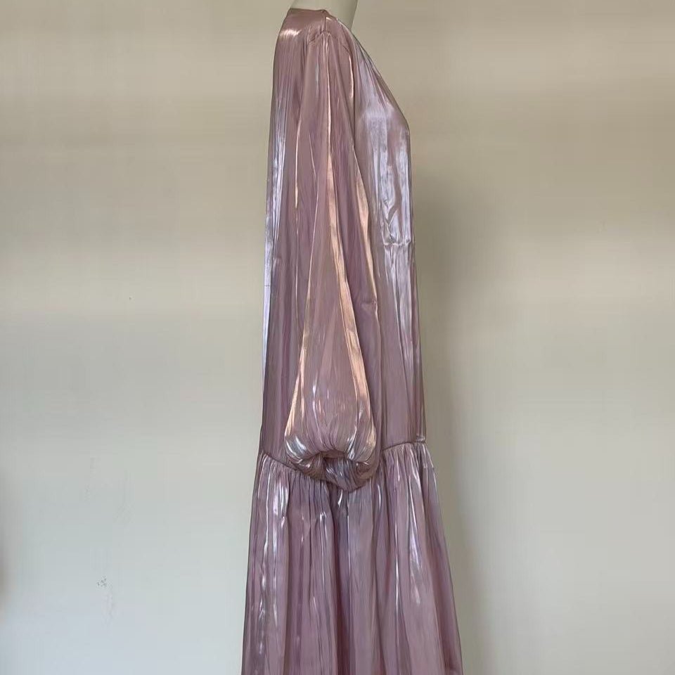 Shimmer Pull-On Abaya with Detachable Belt - MP078 - Mariam's Collection