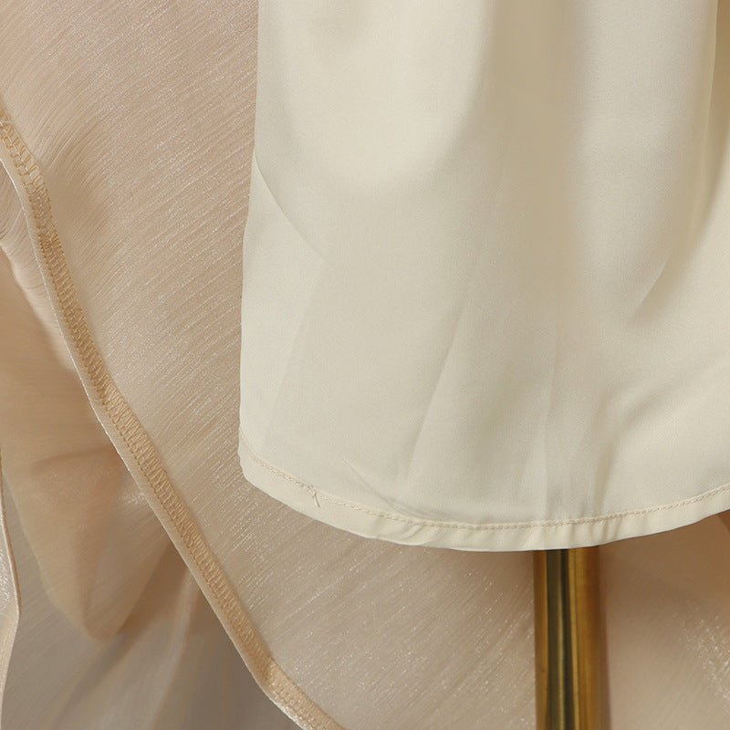 Shimmer Tiered Ruffle Dress with Pearl Buttons(MS322) - Mariam's Collection