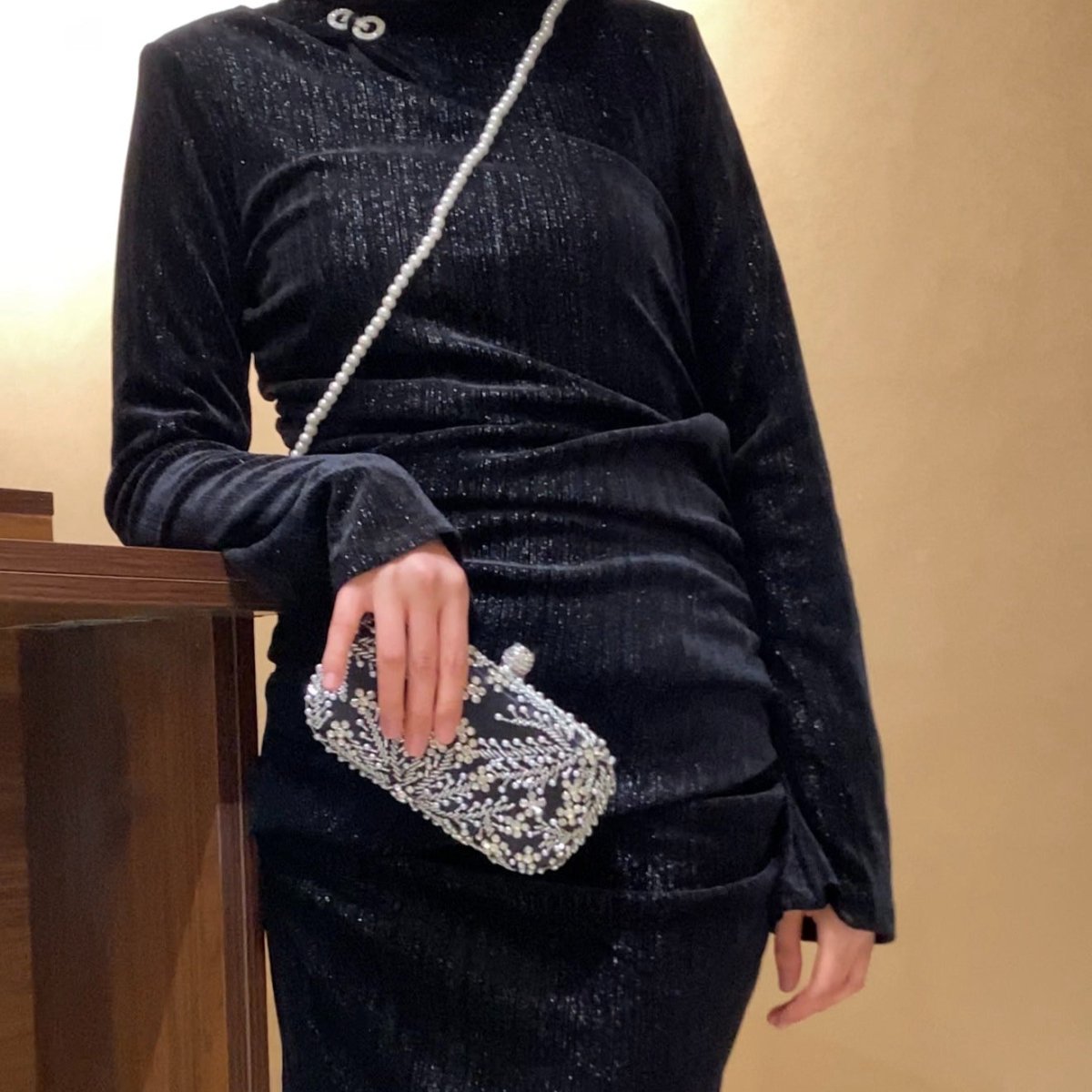 Shimmer Velvet Ruched Mermaid Gown(MA358) - Mariam's Collection