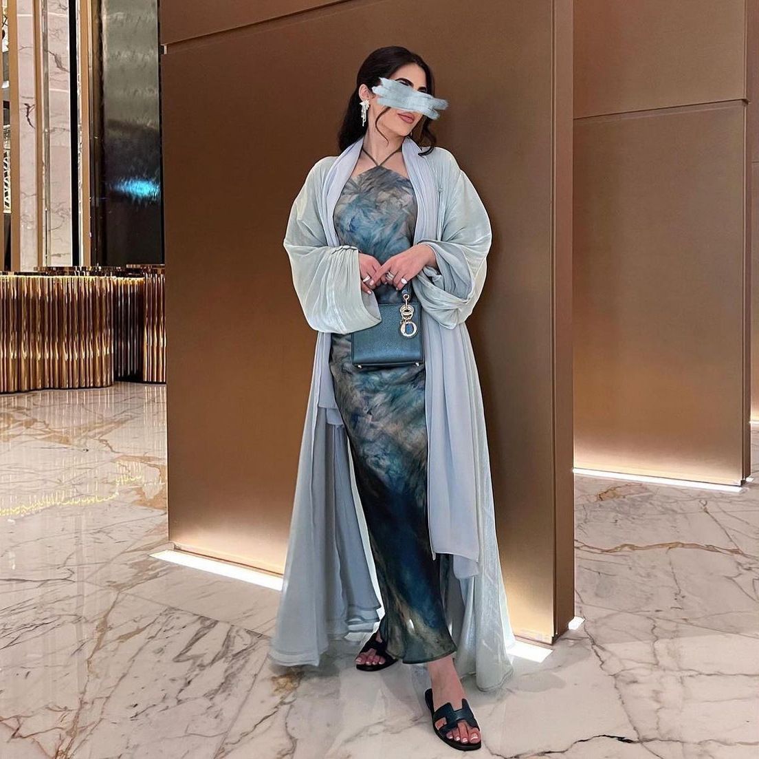 Shiny Satin Open Abaya | Shiny Abaya With Flying Sleeves (MOA141) - Mariam's Collection